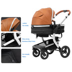 Baby Stroller High-Land scape Baby Carriage 
Adjust Position for Infant Toddler Portable
Folding Pram Reversibale Stroller 2in1