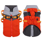 Waterproof Winter Dog Coat With Warm Fleece Lining Adjustable Buckle And Double D-Ring Harness For Small Medium And Large Dogs