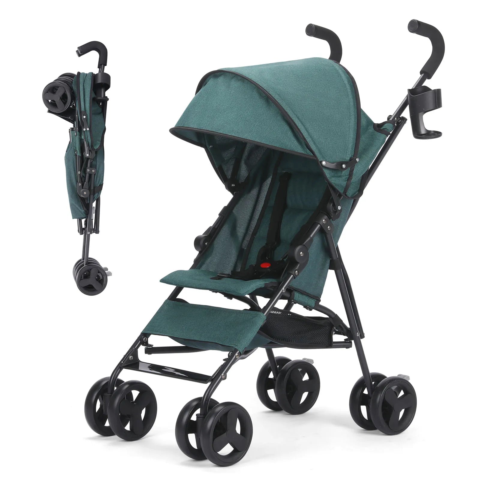 Umbrella Stroller, Lightweight Compact Foldable Baby Stroller 
for Travel, Easy One-Hand Fold, Multi-Position Canopy