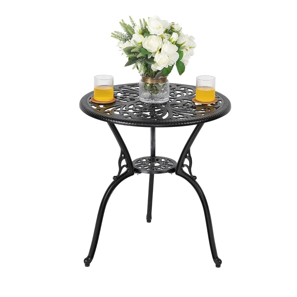 3 Piece Outdoor Bistro Table Set,
All Weather Cast Aluminum 
Patio Bistro Chairs Set of 2