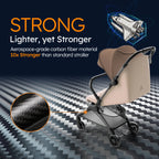 MAMAZING Ultra Air X Lightweight Travel Stroller 
9.9lbs Carbon Fiber with UPF50+ Waterproof Fabric (BROWN)