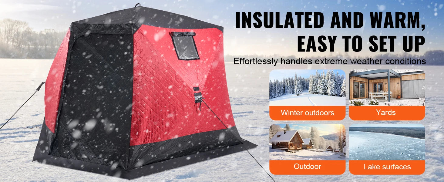 SucceBuy Portable Ice Shelter Insulated
Pop-Up Ice Tent with Carrying Bag