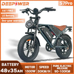 DEEPOWER S7Pro Off-Road Electric Bike 
1500W Motor 48V 60AH LG Battery 
Adults Mountain All-Terrain