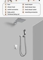 Black Concealed Shower System
Rain Waterfall Bathroom Embedded Shower Faucet Set with Tub Spout