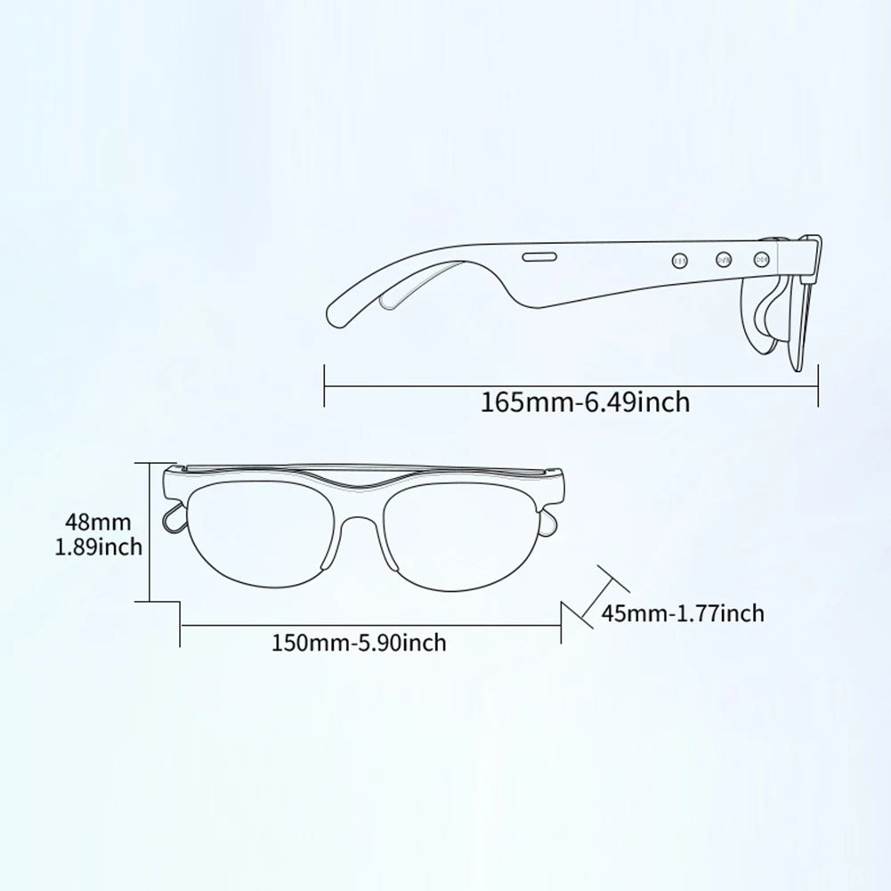 AI Intelligent Translation Glasses Bluetooth-Compatible 5.4 Smart Glasses Support 144 Languages Music Sunglasses for Men & Women