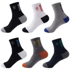 5/10 pairs Breathable Men's Basketball Crew Socks
 for Spring and Fall
 Sweat Absorption Deodorant Sports Stockings