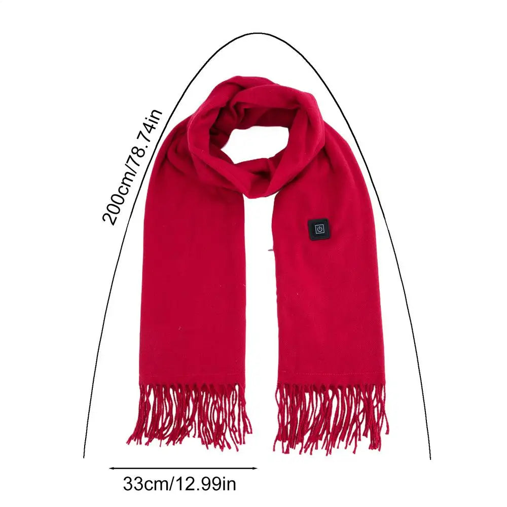 USB Charging Electric Heated Scarf Adjustable Temperature Electric Winter Warmer Unisex Creative Neck Warmer