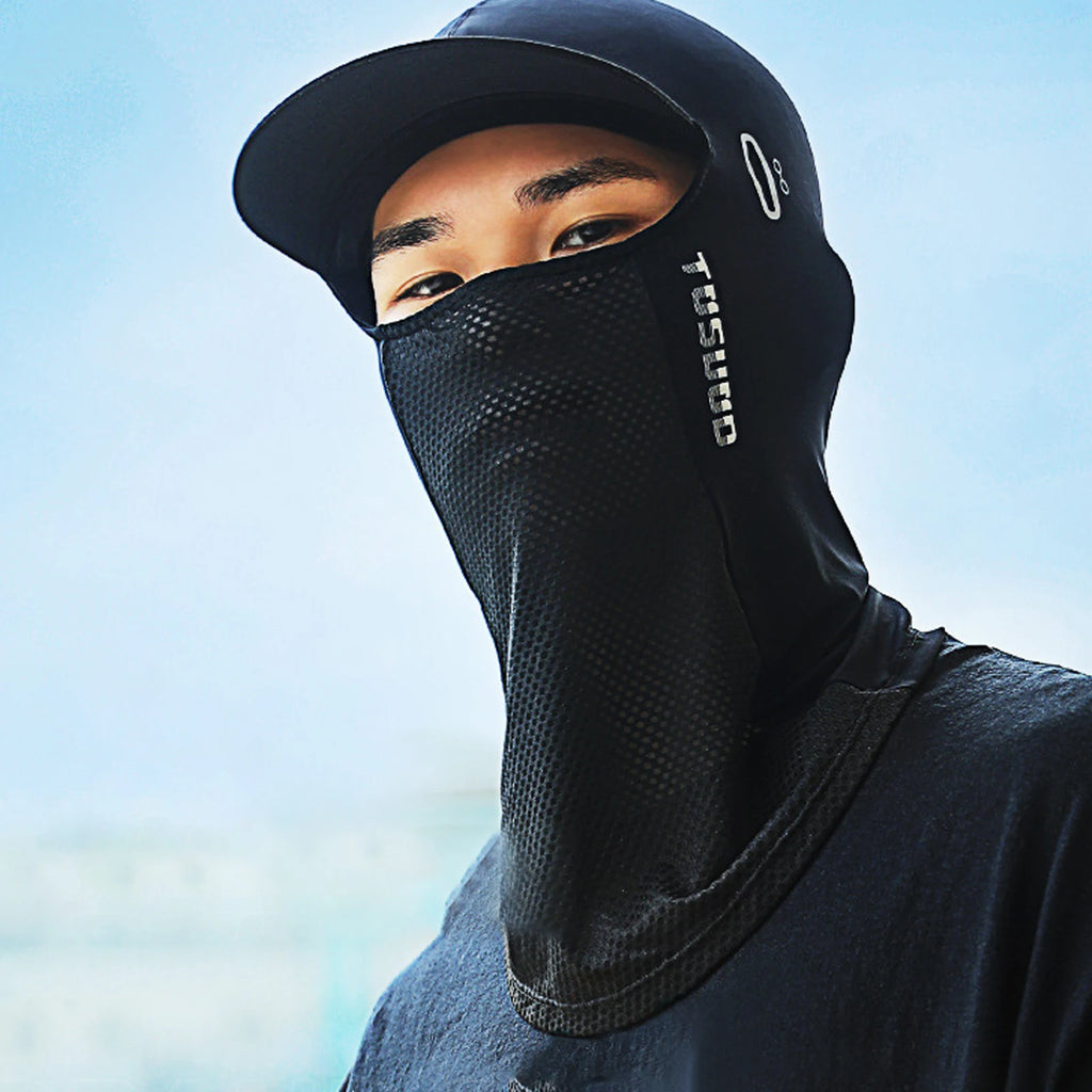 Sunscreen Face Cover Sun Hood Hat UV Protection Ice Silk Headgear For Men Women Cycling Climbing Running Motorcycle Helmets