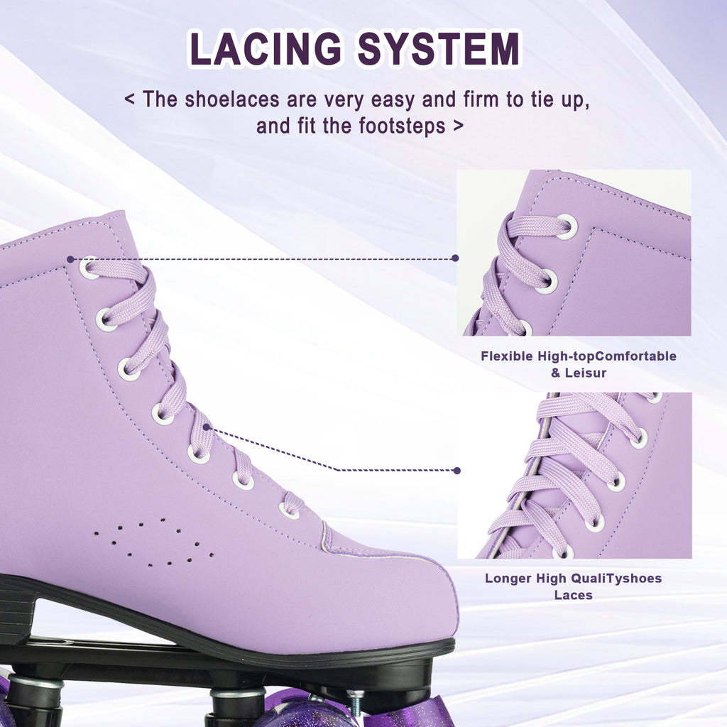 Size 35-45 Double Row Roller Skates 4 Wheels Flashing Skate Shoes For Women Girls Adult Outdoor Skating Training Quad Sneakers