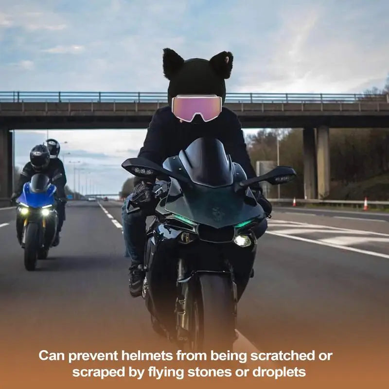 Ski Helmet Cover 
Funny Single Board Double Board Warm Ski Helmet Cover Personality Cover  Cat Ear Skiing Warmer