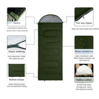 Camping Sleeping Bag Lightweight 4 Season Warm
Envelope Backpacking Outdoor Mummy Cotton Winter Sleeping Bag