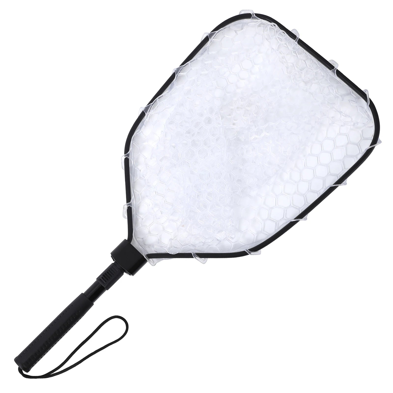 Foldable Fish Net for Trout Fly Fishing Landing Net with Handle 
Soft Rubber Mesh for Stream Shore Fishing
