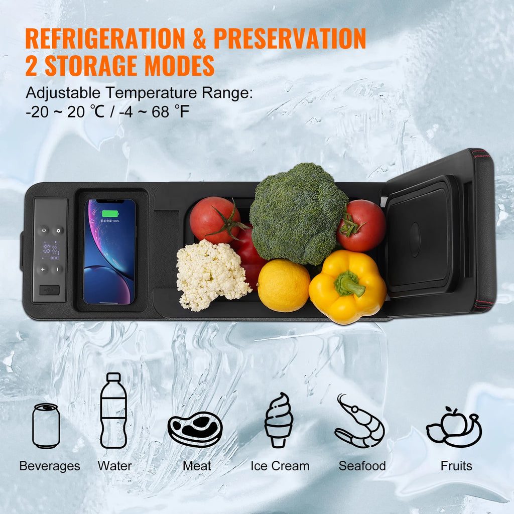 SucceBuy 8L Car Refrigerator , 
Car Armrest  Single Zone Freezer
 -4℉-68℉ Adjustable Range 12/24V DC and Cooler