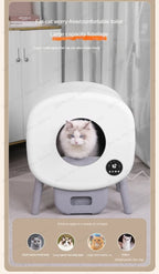 Automatic Smart Cat Toilet,   Electric Litter Box Can Be Remotely Controlled By App enclosed