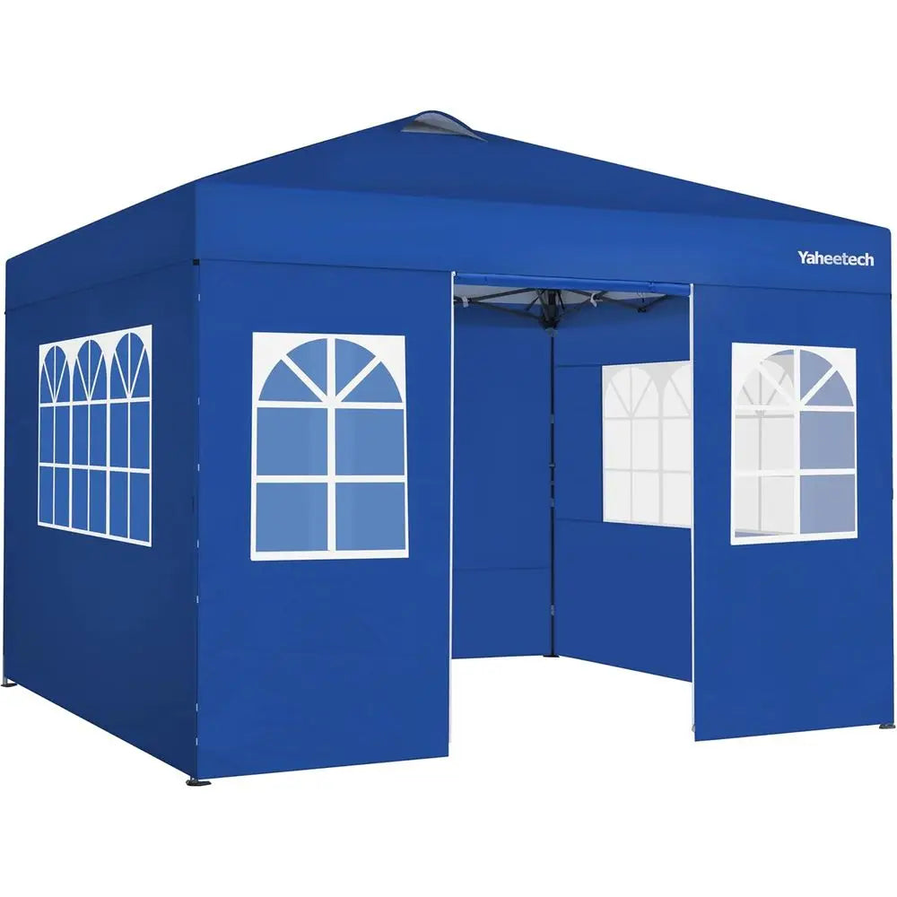 10x10 Heavy-Duty Blue Outdoor Event Tent with 4 Sides, 
One-Push Setup, 
and Roller Bag , for Parties & Weddings & Special Events Fairs, Road Side Shade