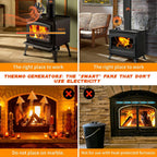 360° Rotating Stove Fan 
Heat Powered Fireplace Fan
Log Wood Burner Eco-fan Quiet Fireplace Fan Home Winter Warm Heat