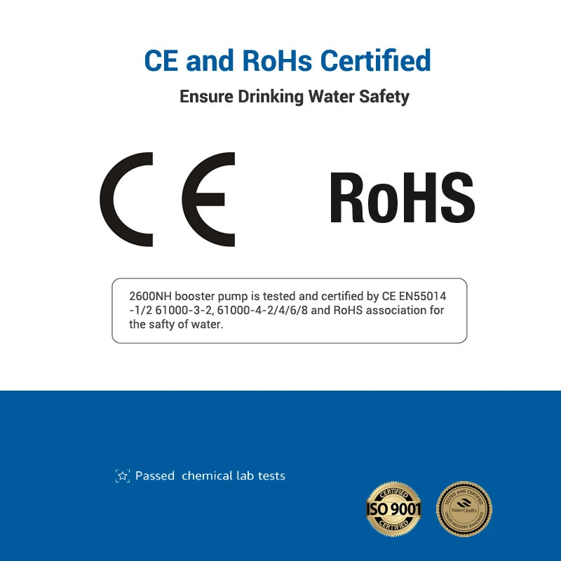 Coronwater 75gpd Water Filter RO Water Booster Pump 2766NH Increase Reverse Osmosis System Pressure