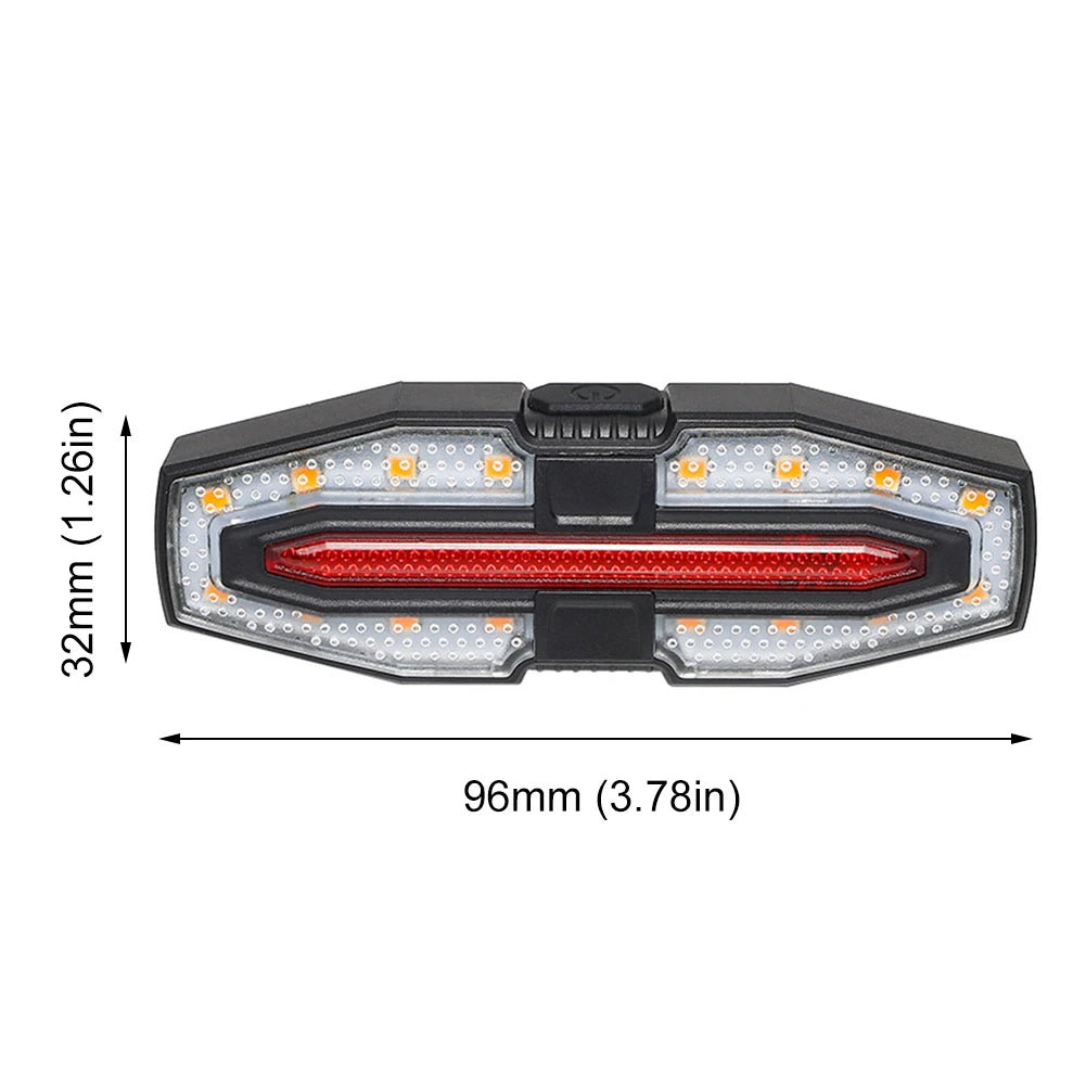 Rechargeable Bicycle Rear Light with Turn Signals .
Warning Bike Lights 
Wireless Remote Control           Bike Rear Light for Night Riding