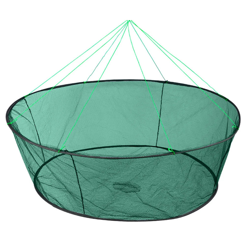 Portable Foldable Fish Net 
Folded  Mesh.   Baits Trap Cast,  Crab , Shrimp , Cage