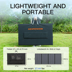 MHPOWOS 400W Portable Solar Panel, 
Lightweight Foldable Solar Panels with an Adjustable Kickstand, 
IP67 Waterproof Solar Charger