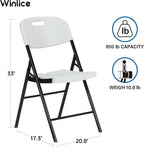 10 Pack Thicker 800 LBS White Folding Chairs, Commercial Grade for Events