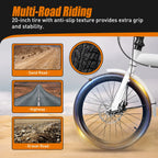 20 Inch Folding Bike 7 Speed Gears High Carbon Steel Frame Adjustable Seat Portable Bicycle for Adults