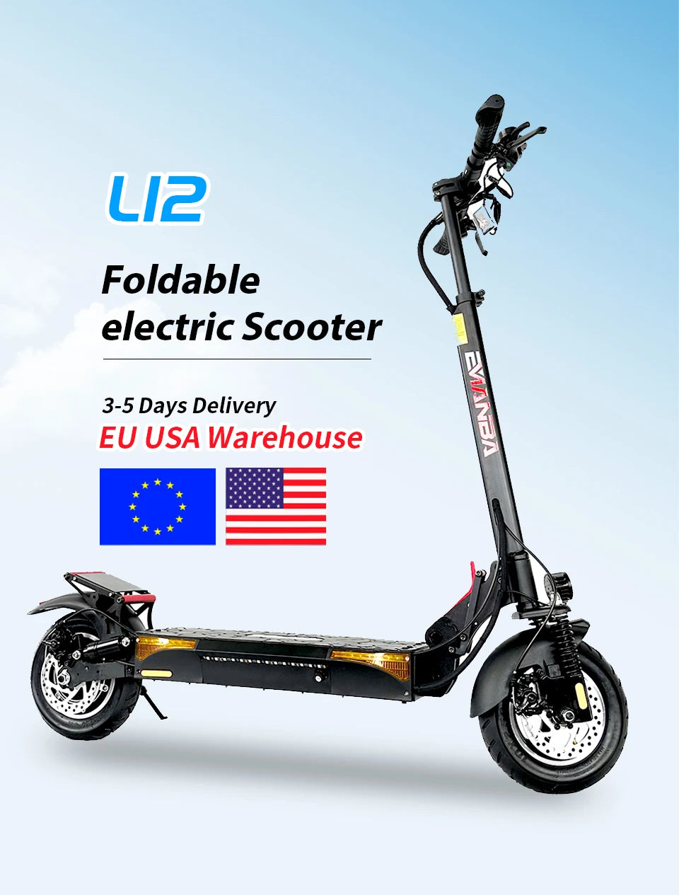 EU US USA Warehouse Foldable 2 Wheel Portable Mobility Electric Scooter 800w For Adult