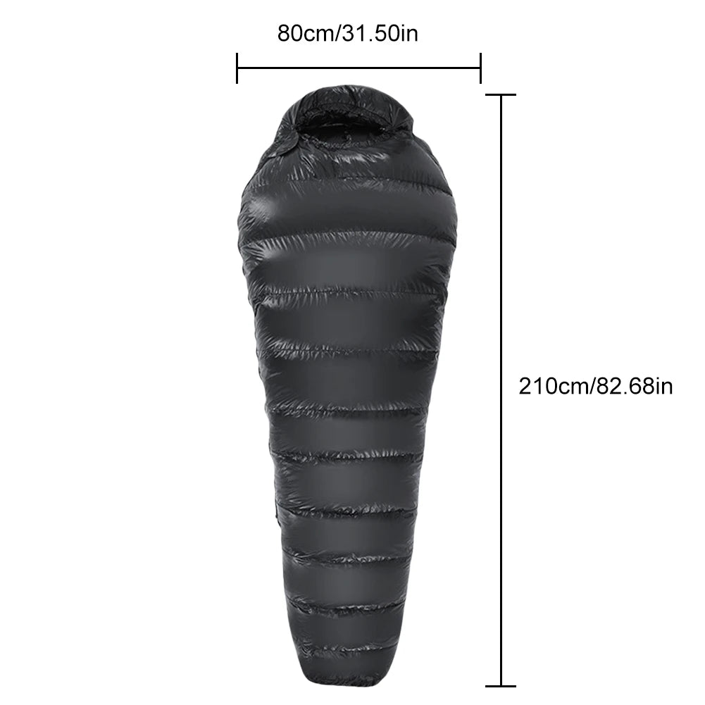 Mummy Sleeping Bag White Duck Down
Camping  Waterproof Portable for Adults Cold Weather