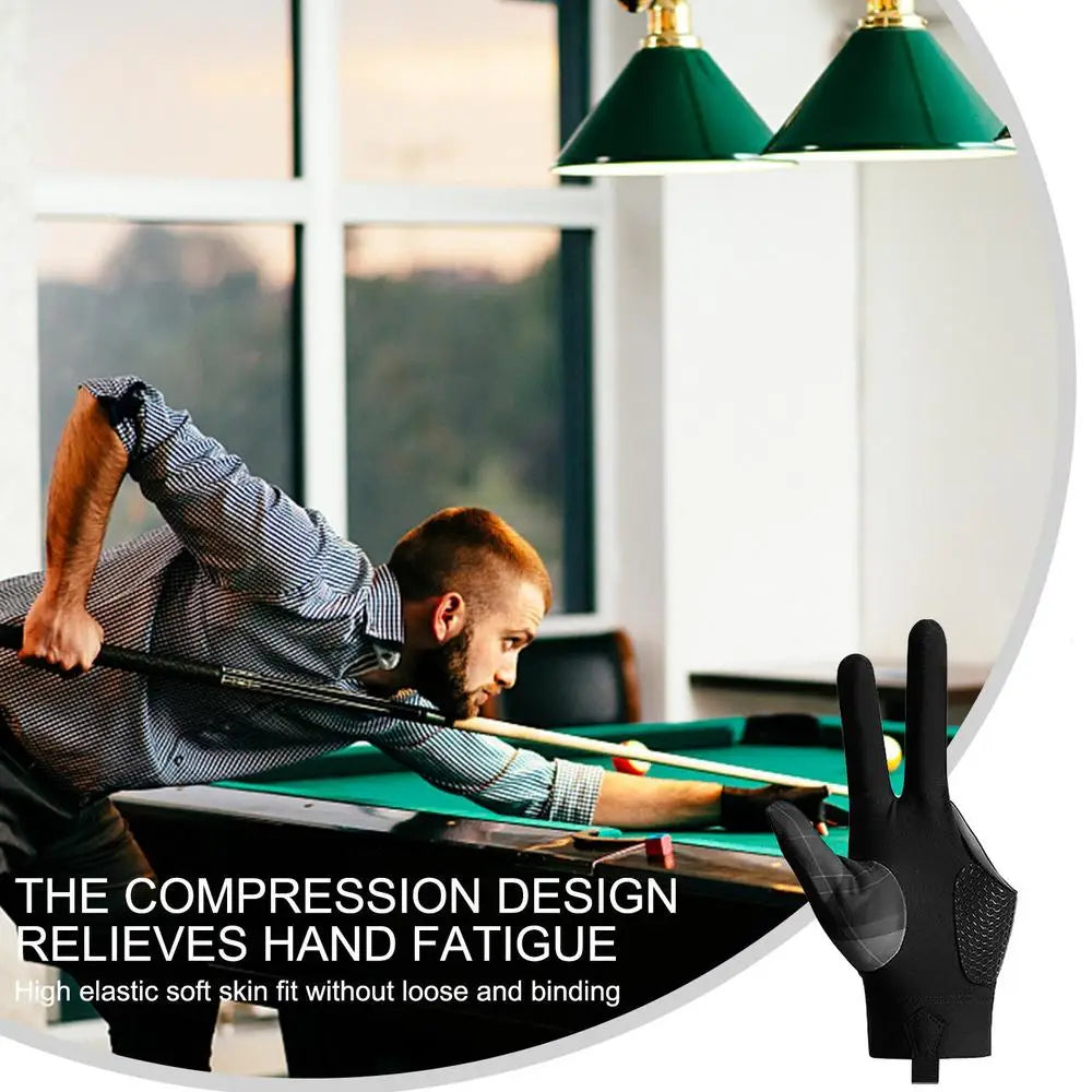 Open Finger Billiard Pool Gloves Breathable Snooker Glove Non Slip Left Hand 3 Finger Glove Training Shooters Gloves Accessories