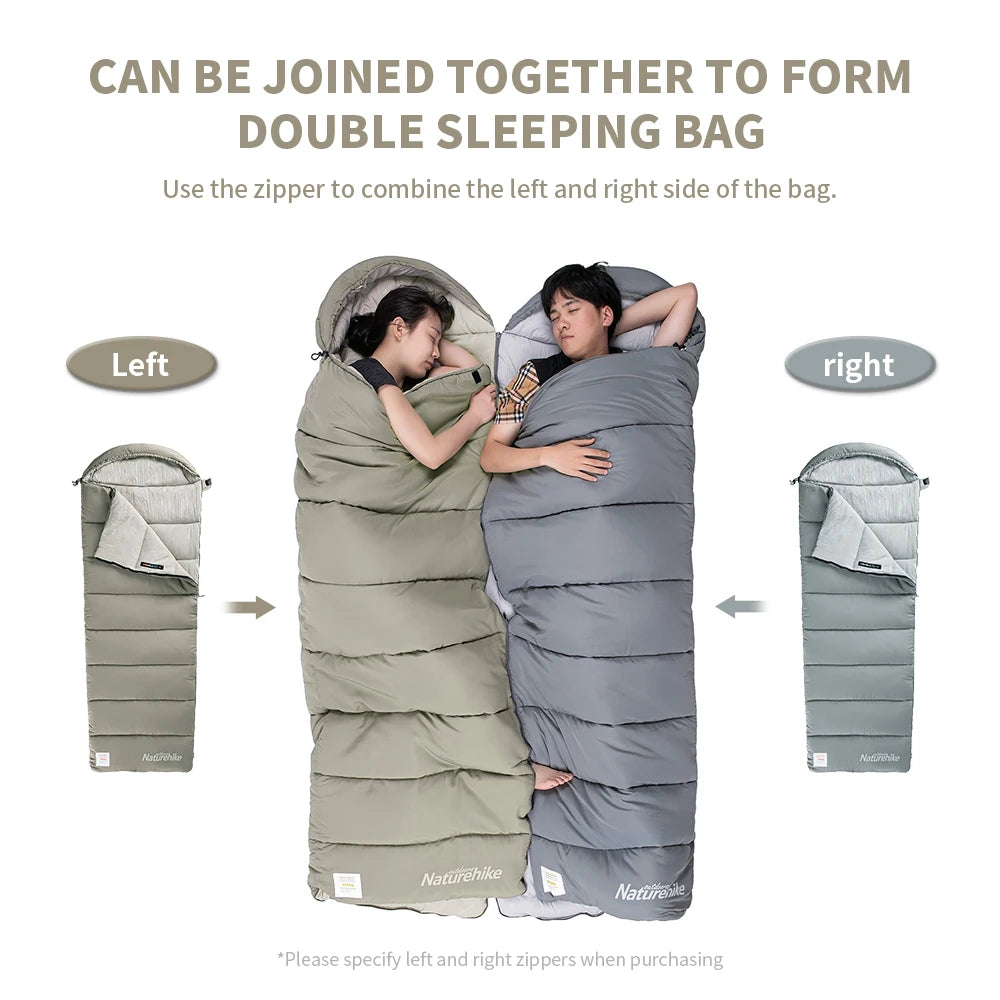 Naturehike M180 Sleeping Bag Lightweight Sleeping Bag 
M300 Double Outdoor Camping Winter Warm Sleeping Bag M400 Machine Washable