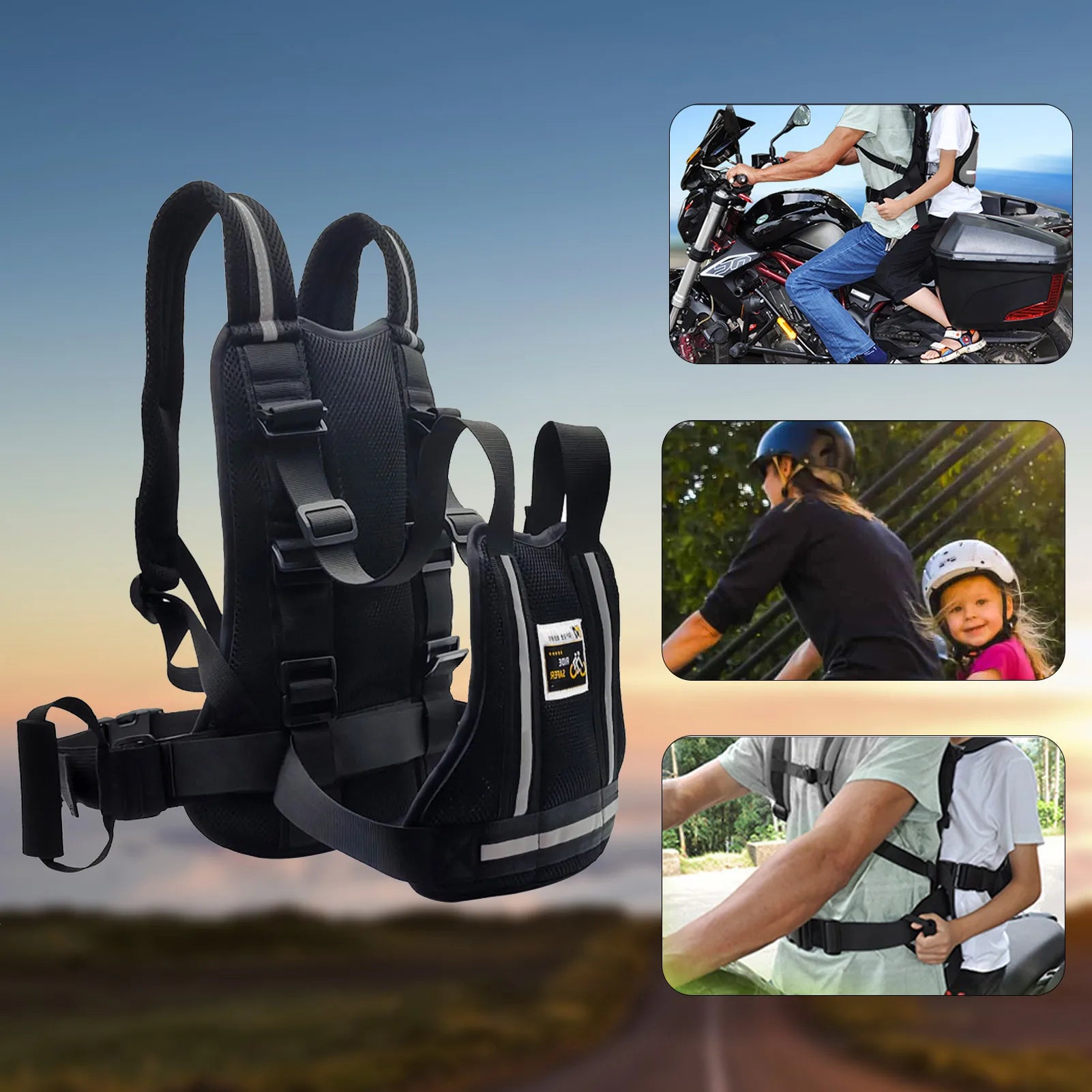 Child Seat 
Baby Carrier Belt
for  Electric, Car, Motorcycle Safety Harness Kids.    Seat Security Protection