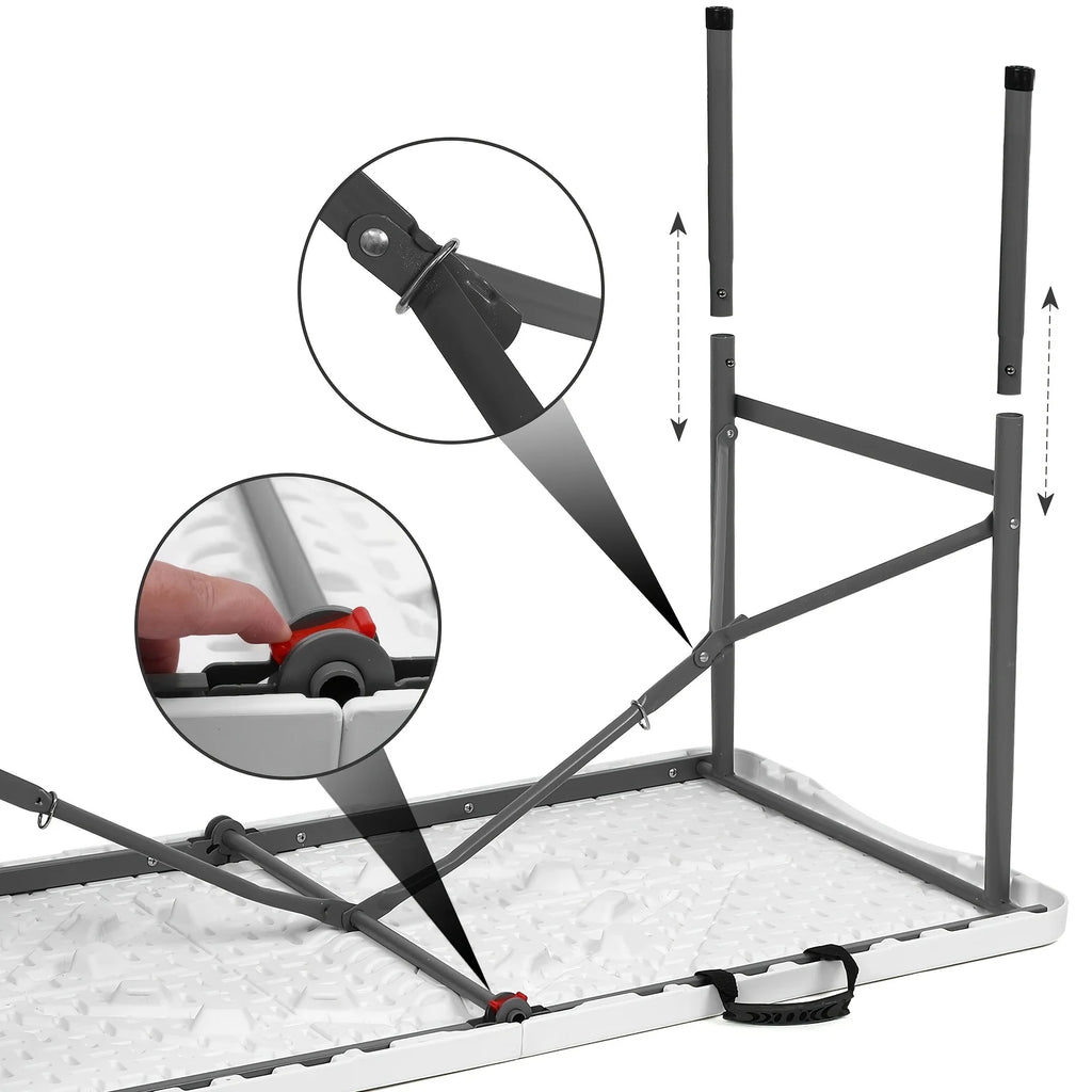Extra-Large 6ft Waterproof Banquet Table - Heavy Duty Folding w/ Non-Slip Surface! Perfect for All Parties