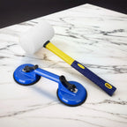 Floor  Fixer Tool---- Rubber Mallet Hammer 
Glass Suction Cups for Laminate Floor  Repair 
Can't Use on Scraped Surface Floor