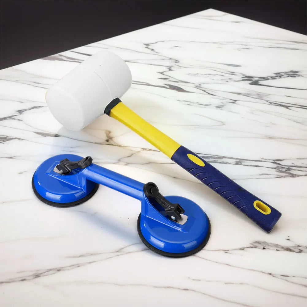 Floor  Fixer Tool---- Rubber Mallet Hammer 
Glass Suction Cups for Laminate Floor  Repair 
Can't Use on Scraped Surface Floor