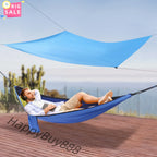 Blue Camping Hammock w/h Rain Fly Tarp Mosquito Net Tent Hammock for Backpacking and Travel
