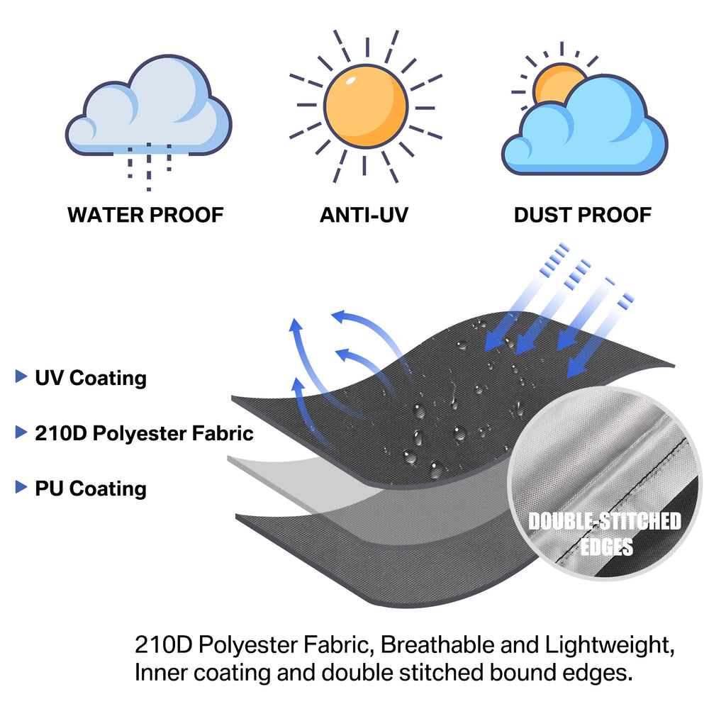Parasol Cover Waterproof 210D Garden Umbrella Cover with Zip Fit for Outdoor Garden Parasol Multipurpose Rain Umbrella Covers