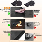 Under Grill Mats For Outdoor Grill Floor Protector Mat Fire Retardant Mat Oil-Proof Heat-Resistant Waterproof Design Good