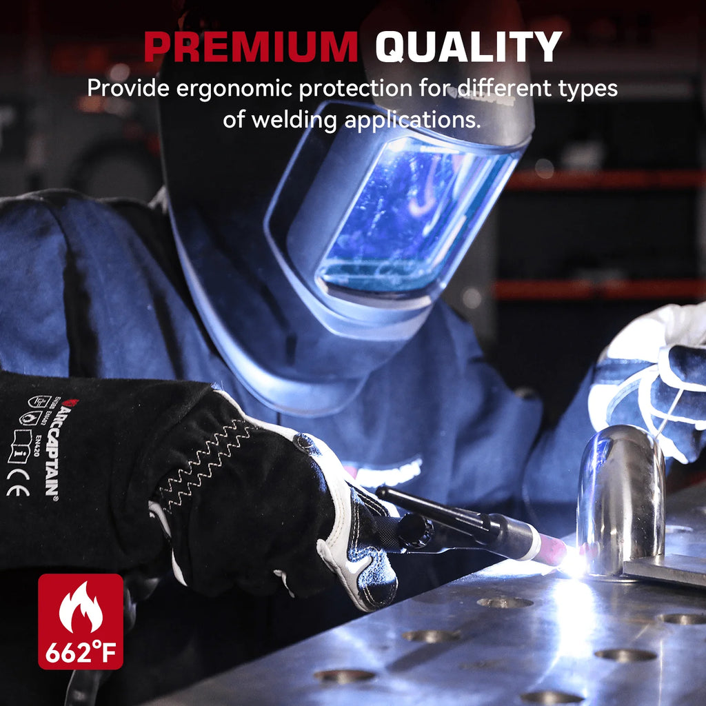 ARCCAPTAIN Welding Glove 14 inch 
Multifunctional  Goatskin Leather Protection For Welders Against Scalding