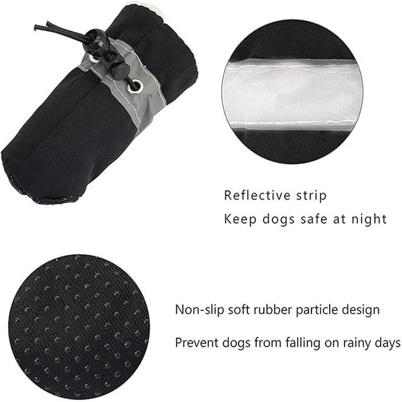 4Pcs Waterproof Dog Boots for Small Dogs - 
Non-slip Sole, Adjustable Drawstring, Soft Breathable Pet Shoes for Puppies