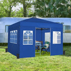 10x10 Heavy-Duty Blue Outdoor Event Tent with 4 Sides, 
One-Push Setup, 
and Roller Bag , for Parties & Weddings & Special Events Fairs, Road Side Shade