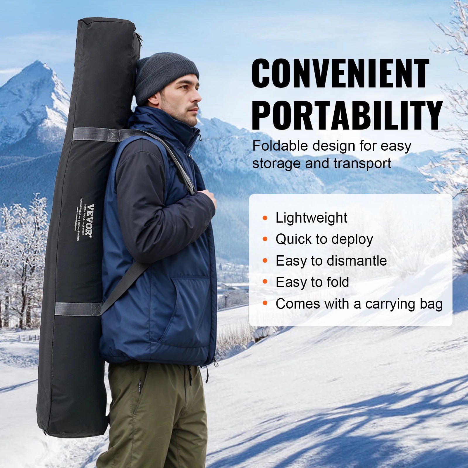 SucceBuy Portable Ice Shelter Insulated
Pop-Up Ice Tent with Carrying Bag