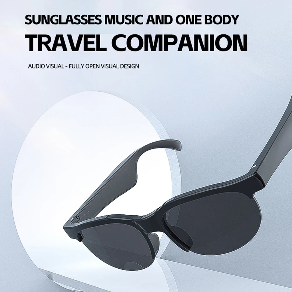AI Intelligent Translation Glasses Bluetooth-Compatible 5.4 Smart Glasses Support 144 Languages Music Sunglasses for Men & Women