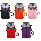 Waterproof Winter Dog Coat With Warm Fleece Lining Adjustable Buckle And Double D-Ring Harness For Small Medium And Large Dogs