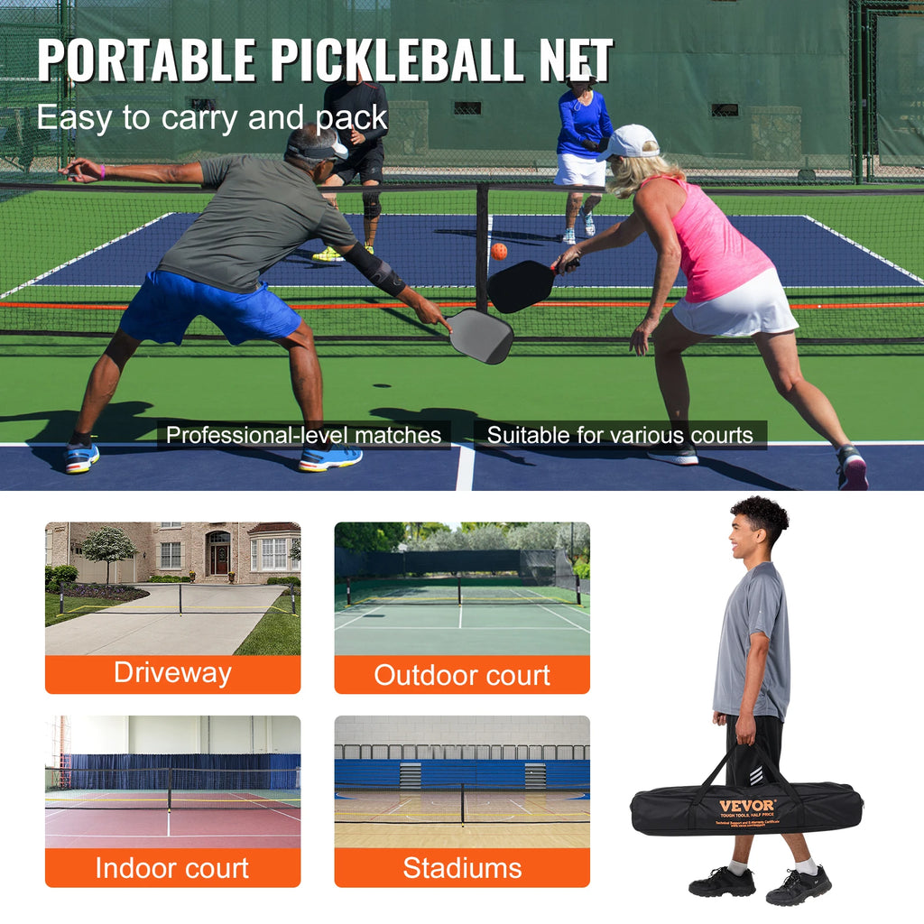 SucceBuy Portable Pickleball Net System
 22FT Full Court Official Regulation Size Pickle Ball Outdoor with Court Line