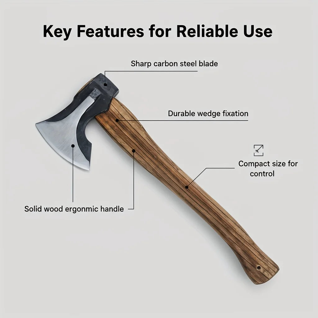 2PCS Professional Firewood Splitting Axe - Anti-Slip 
Wood Handle & Sharp Blade for Efficient Chopping & Outdoor Adventures