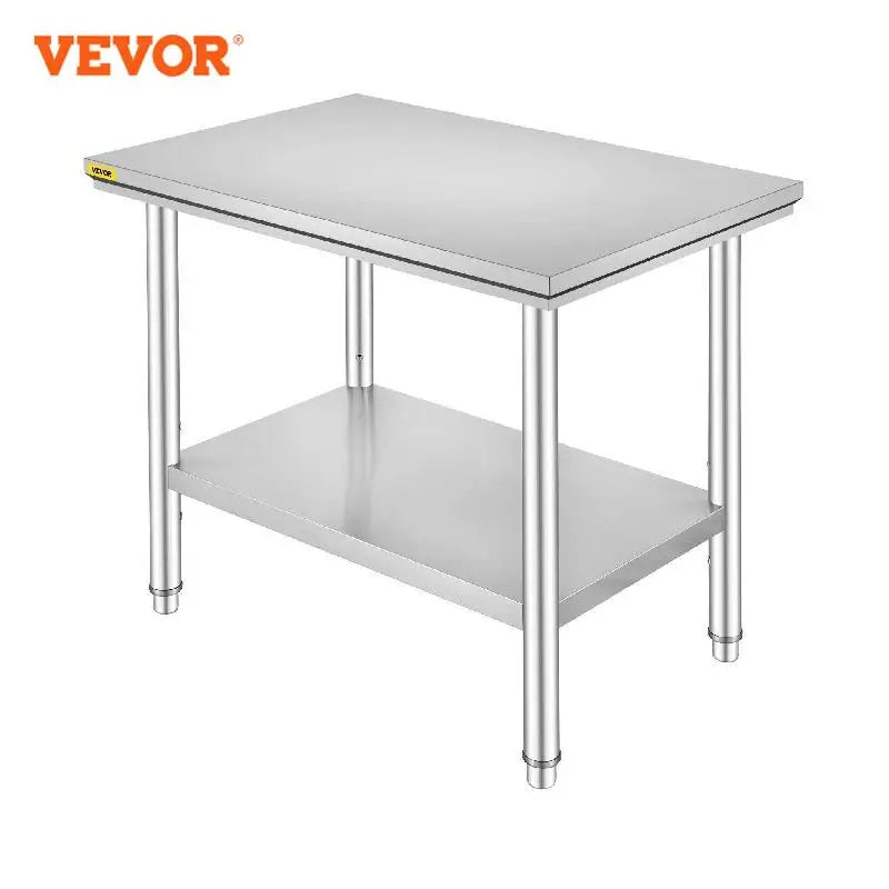 VEVOR Kitchen Work Bench.
Commercial Catering Table with Undershelf Stainless Steel 330LBS 286LBS for Restaurant Garage