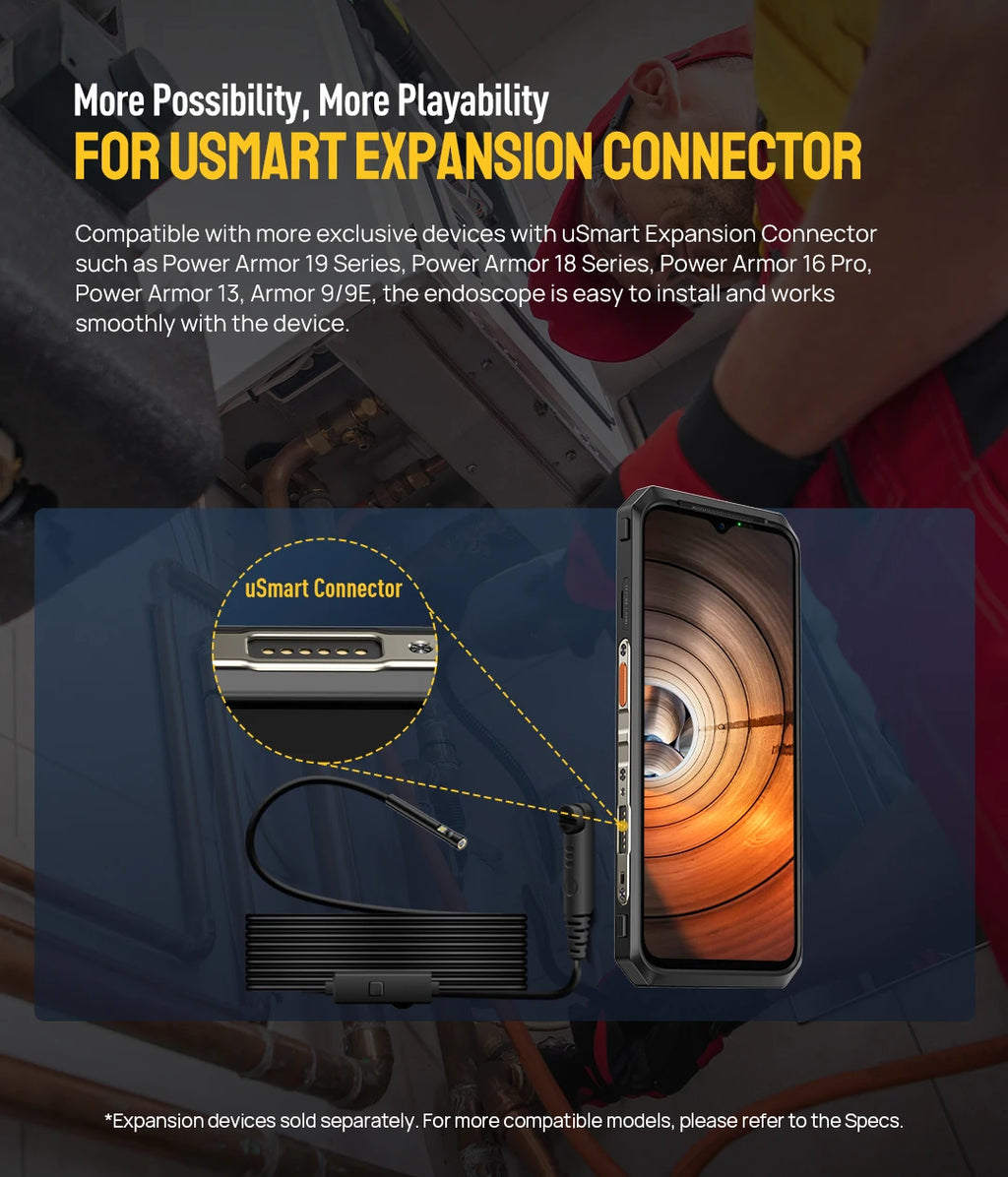 Ulefone  Waterproof 3 in 1 Endoscope /
For ARMOR 9/ARMOR 9E/Power Armor 13/Power Armor 18T