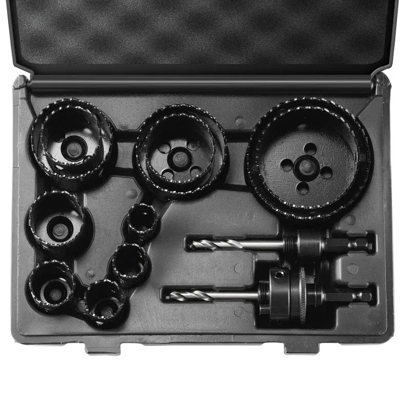 VEVOR Hole Saw Kit, 11 PCS Saw Blades, 2 Drill Bits, 1 Hex Wrench, 
General Purpose Size from 3/4" to 3",
 Bi Metal M42 Hole Saw S