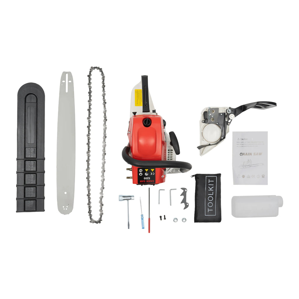 20 Inch Gas-powered Chainsaw 52CC 
2000W 7500rpm Gasoline
Single Cylinder Air-cooled 2-Stroke Gas  Saw