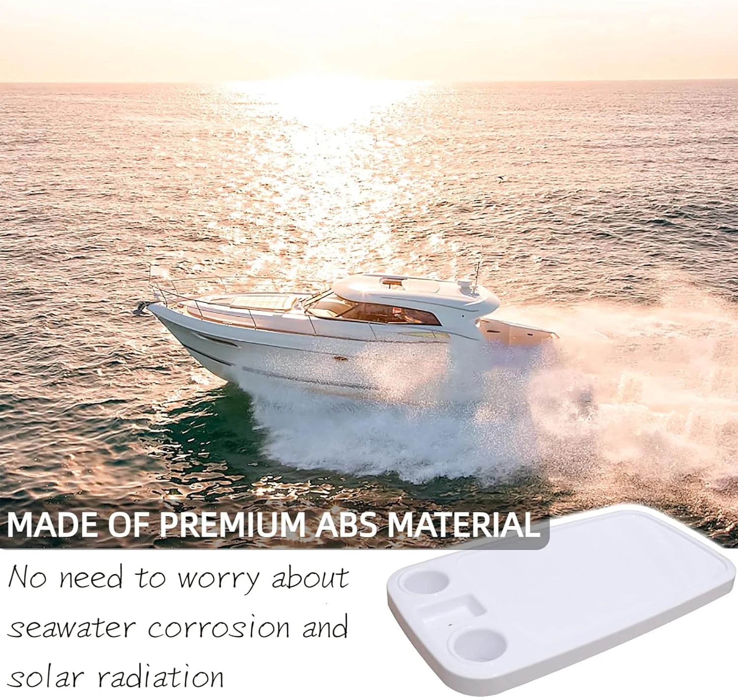 Removable Boat Table, 34X18 inch Rectangular Pontoon Marine,  
RV Top, Phone Holder,  ABS Waterproof and Anti-Aging